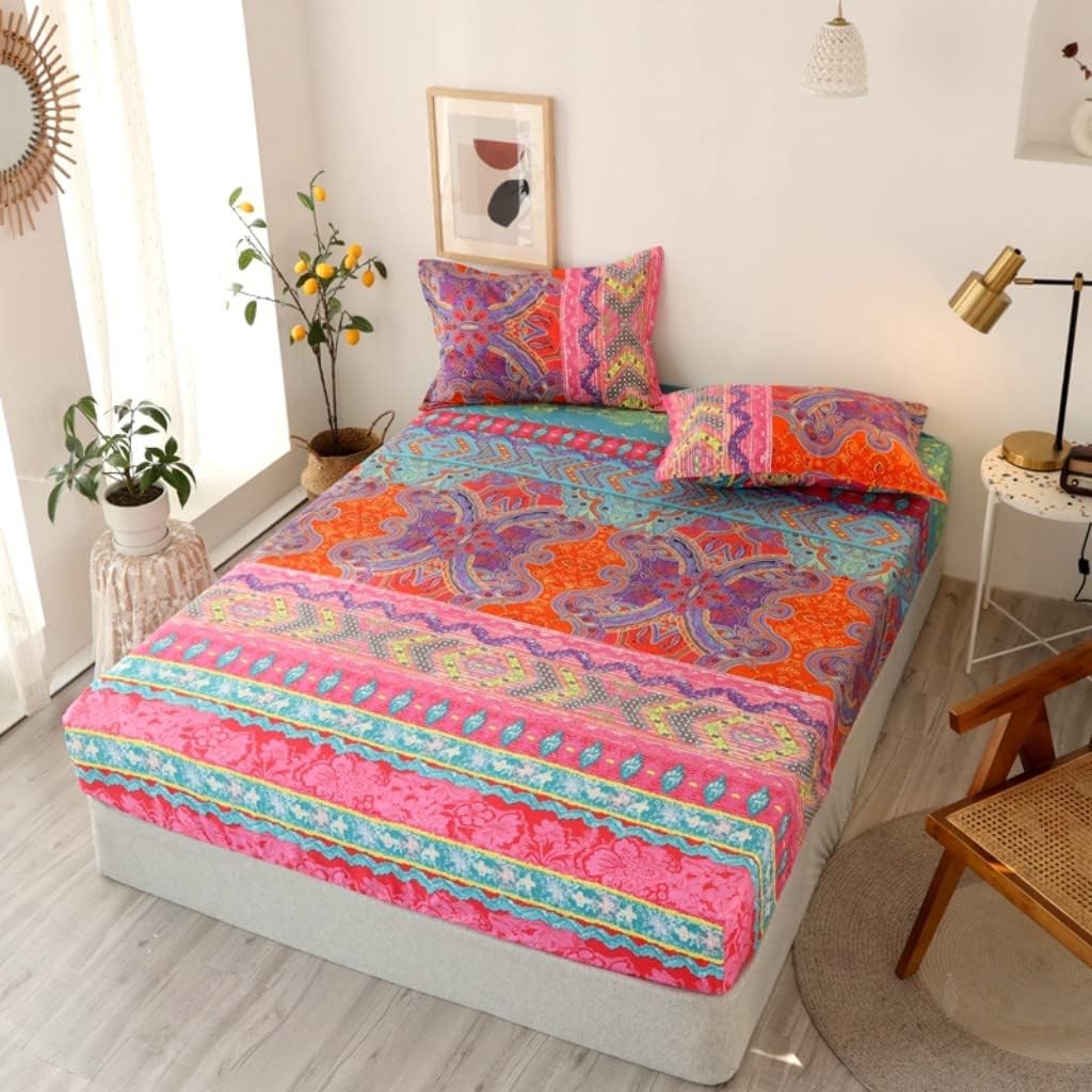 Feelyou Boho Bed Sheet Set for Kids and Teens