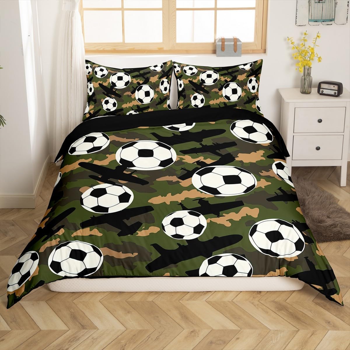 Erosebridal Camo Duvet Cover Set Twin Size 68x90