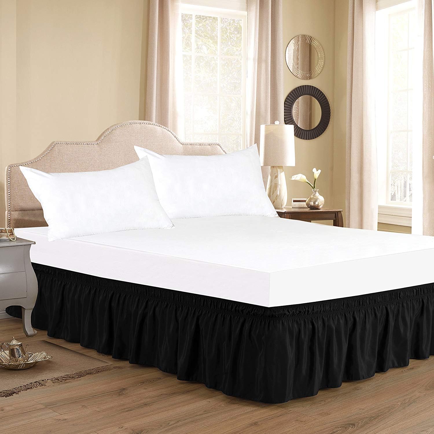 Elegant Decor King Bed Skirt 11 Inch Drop