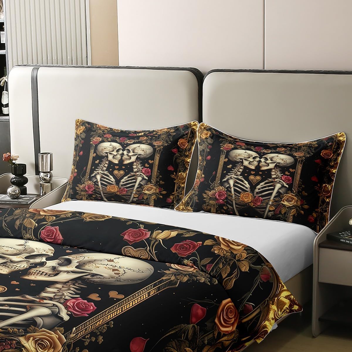 Manfei Couple Skeleton Kids Duvet Cover Set
