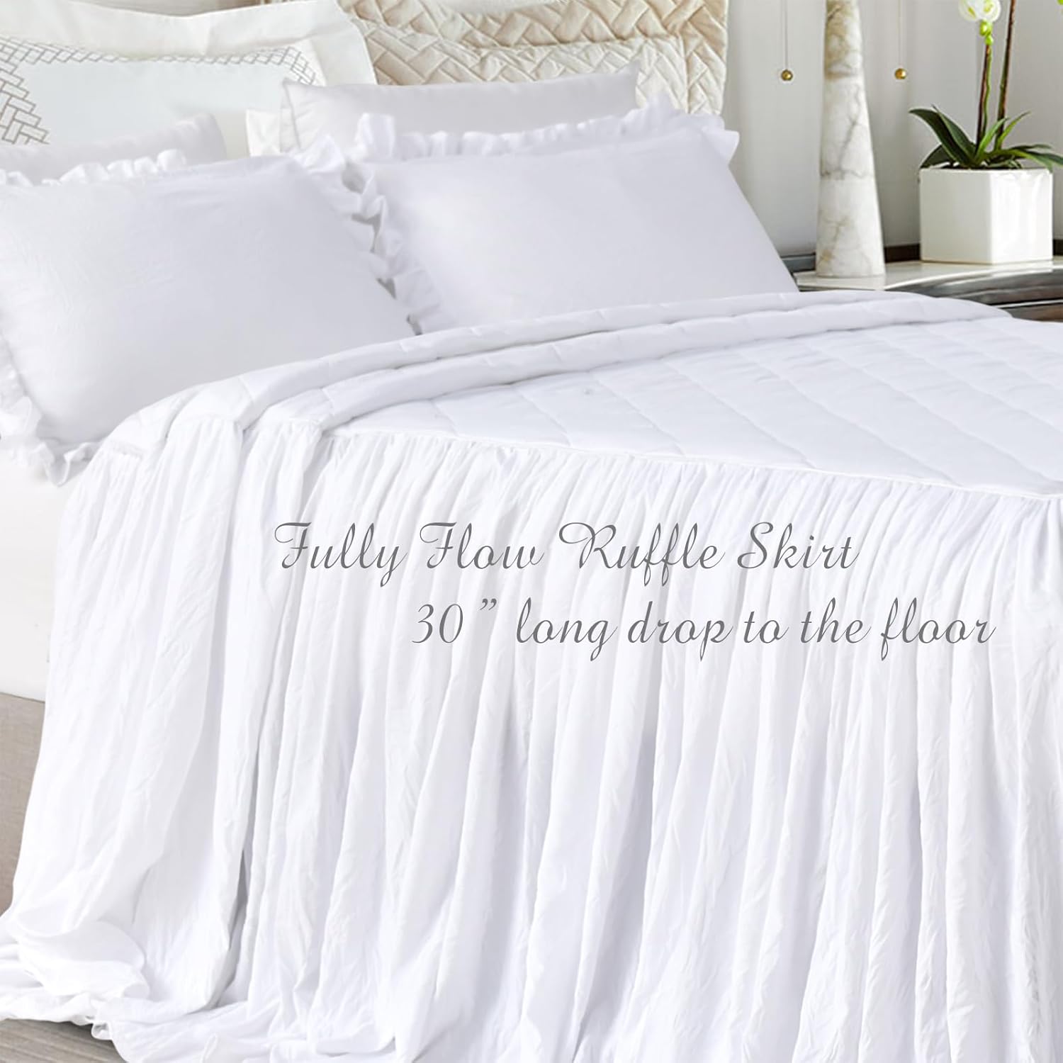 Lady Ann Shabby Ruffle Bedspread Queen Size Set