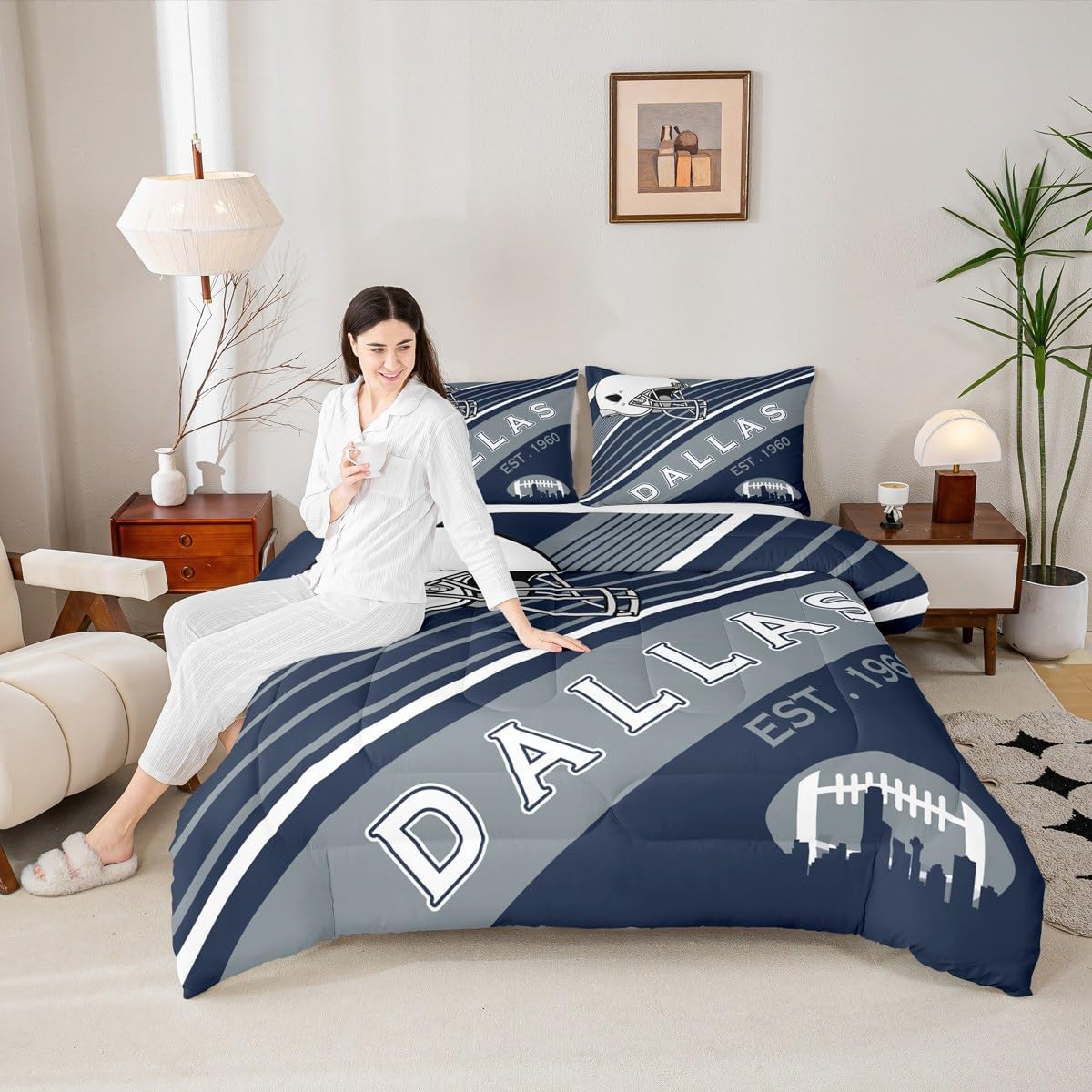 Erosebridal 2Pcs Football Comforter Set Twin Size