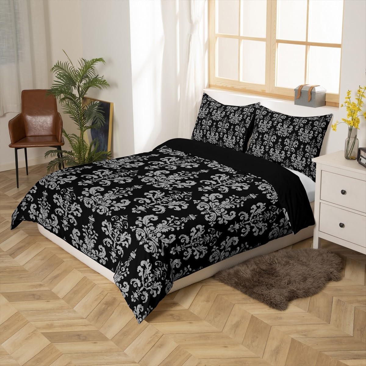 Feelyou Damask Pattern Duvet Cover Set for Kids