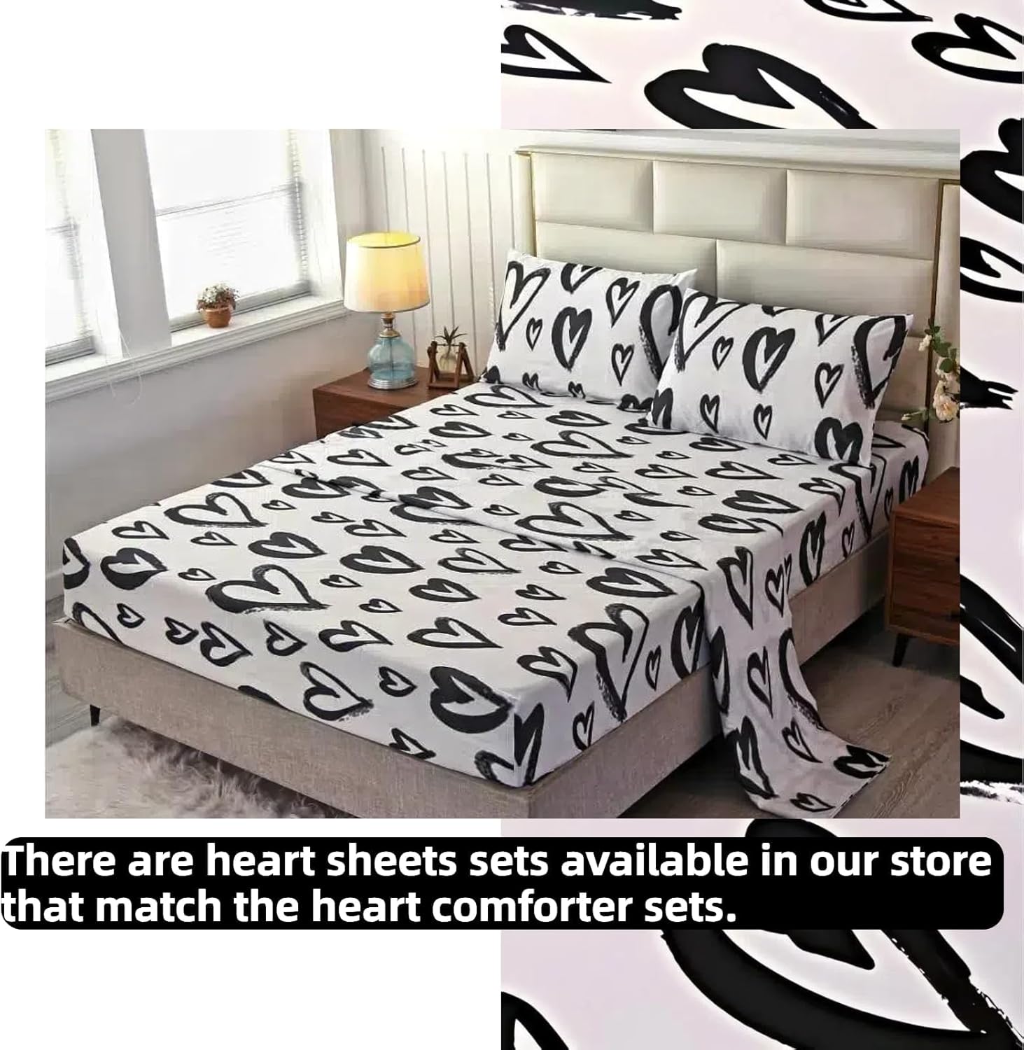 SDIII 3PCS Heart Comforter Set Full Size 1