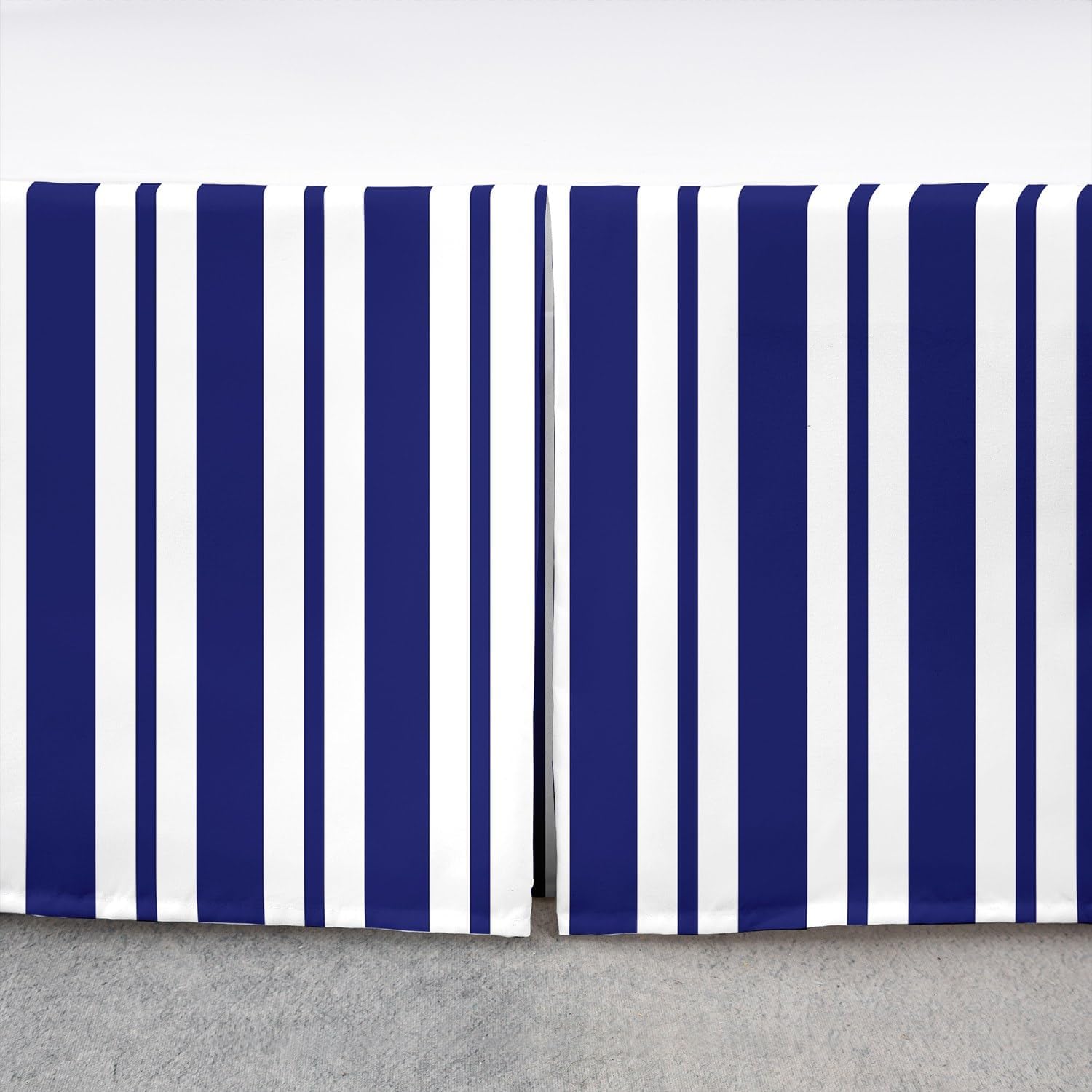Feelyou Blue White Stripe King Size Bed Skirt 1