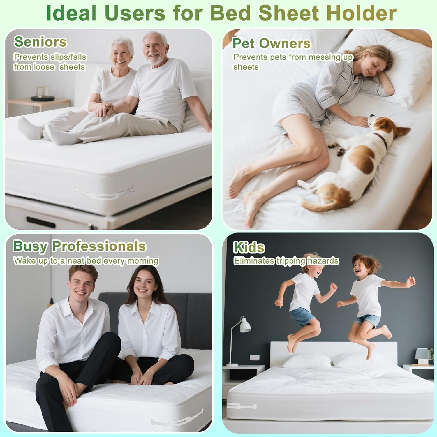 Astrumix Bed Sheet Holders Set of 4 White 1