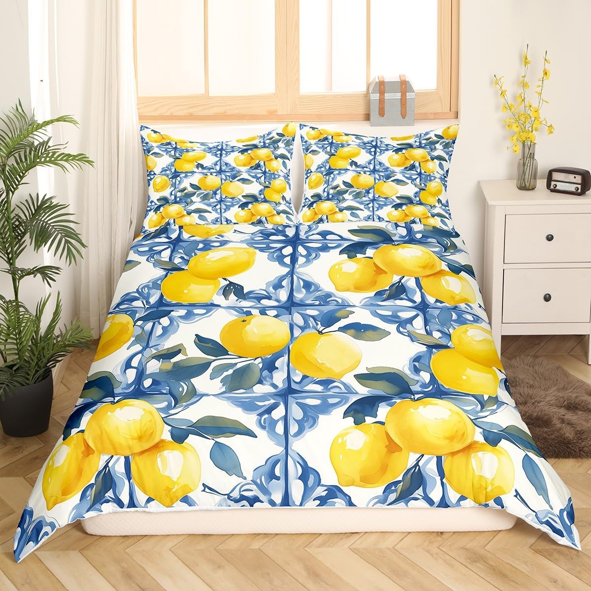 Feelyou Lemon Kids Duvet Cover Set Queen Size 1