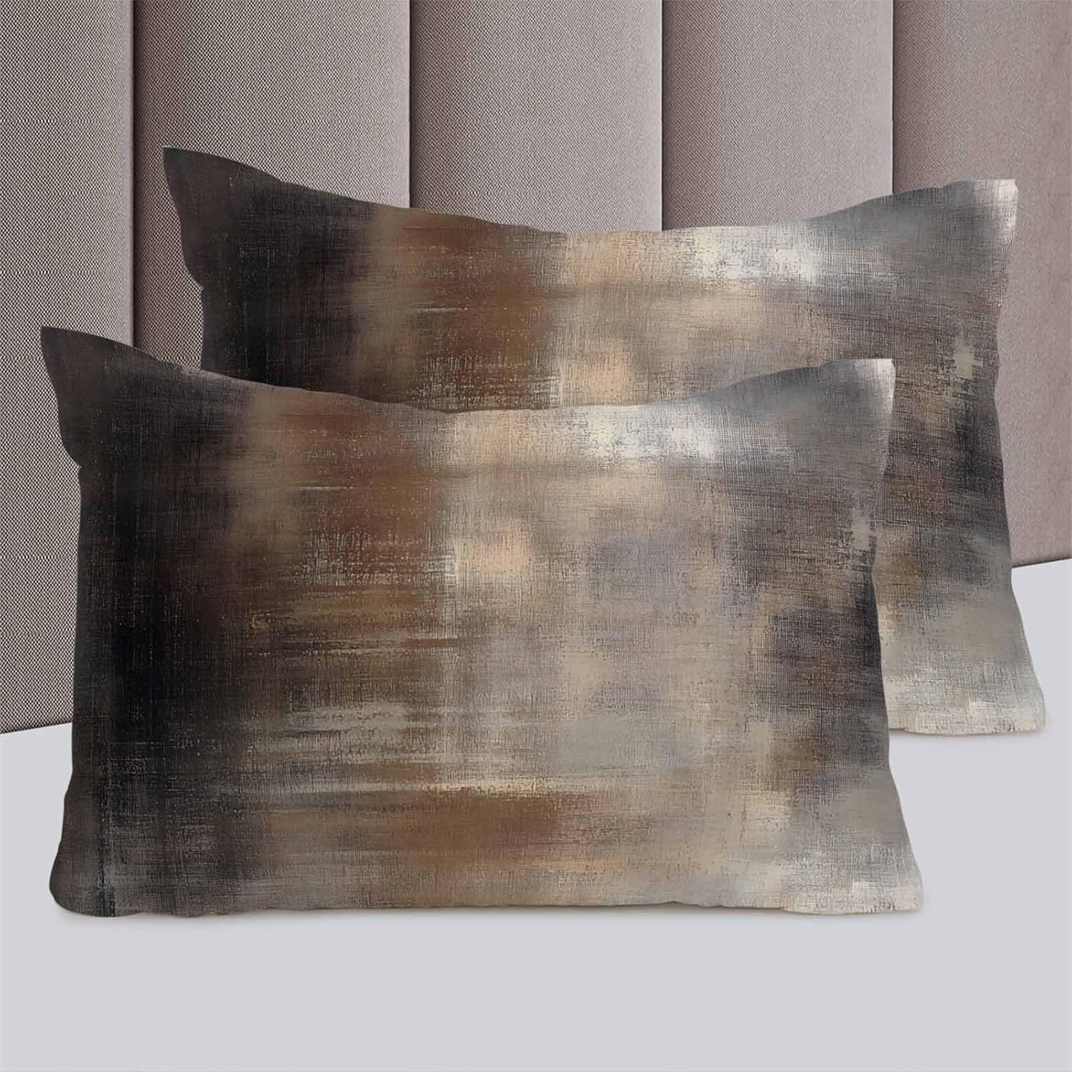 ZOE GARDEN Brown Grey Duvet Cover Set 3 Piece 1