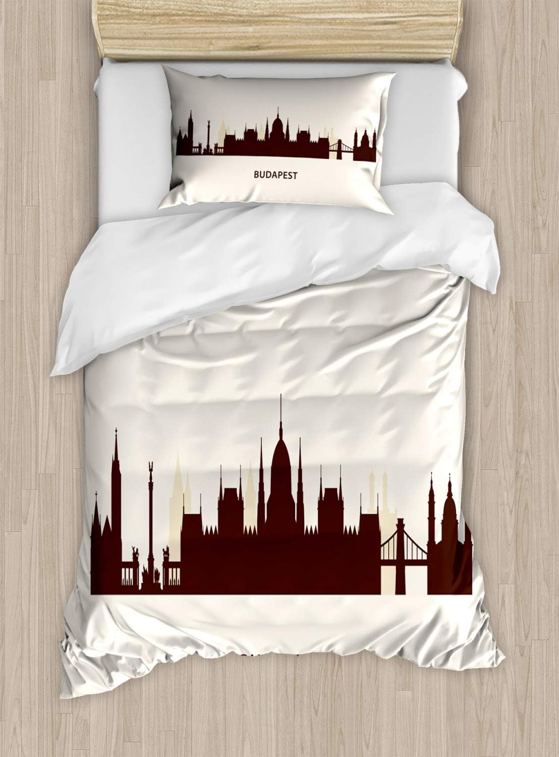 Ambesonne Hungary Duvet Cover Set Twin Seal Brown Ivory