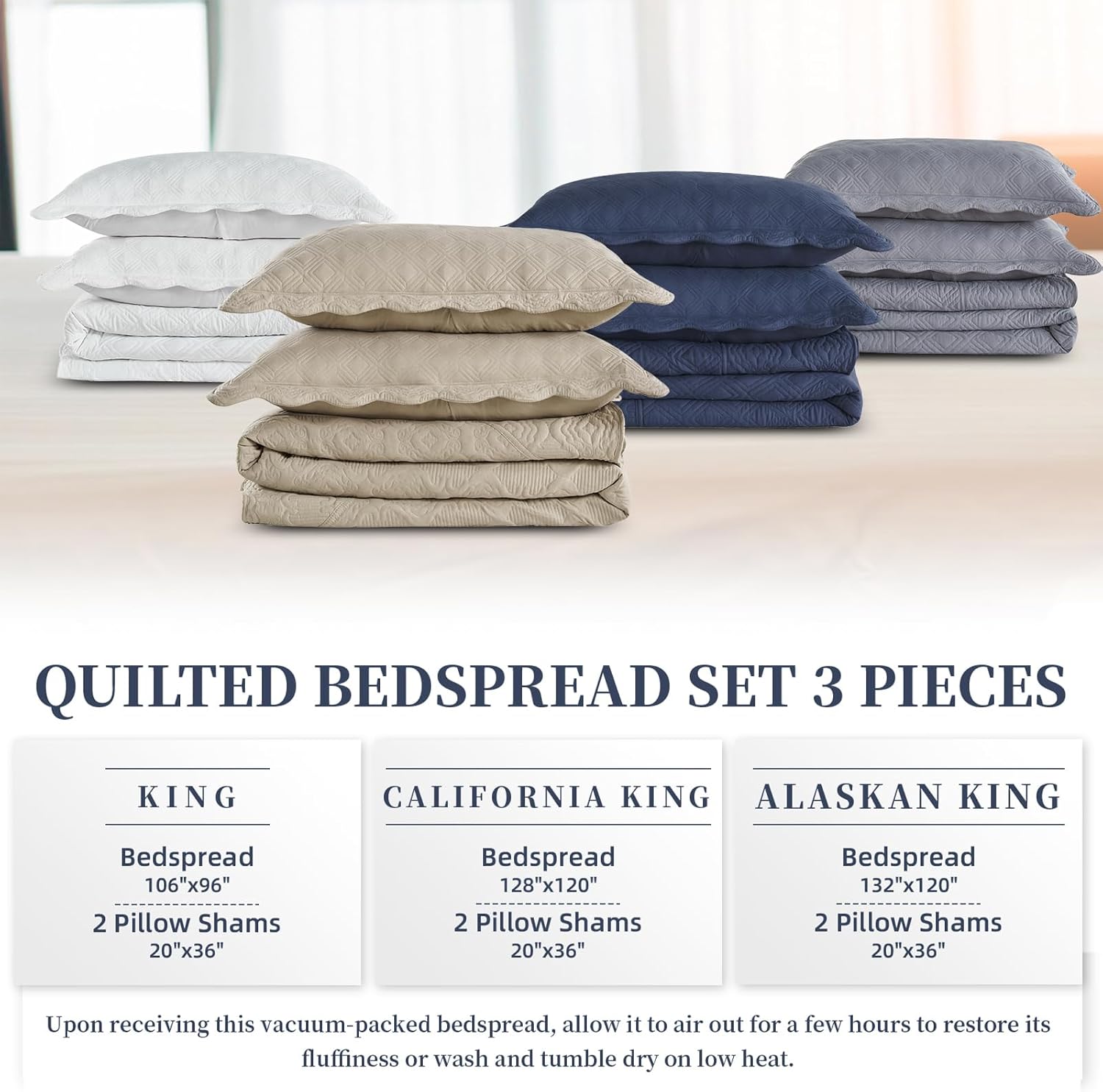 Suchbed California King Bedspread Set 128x120