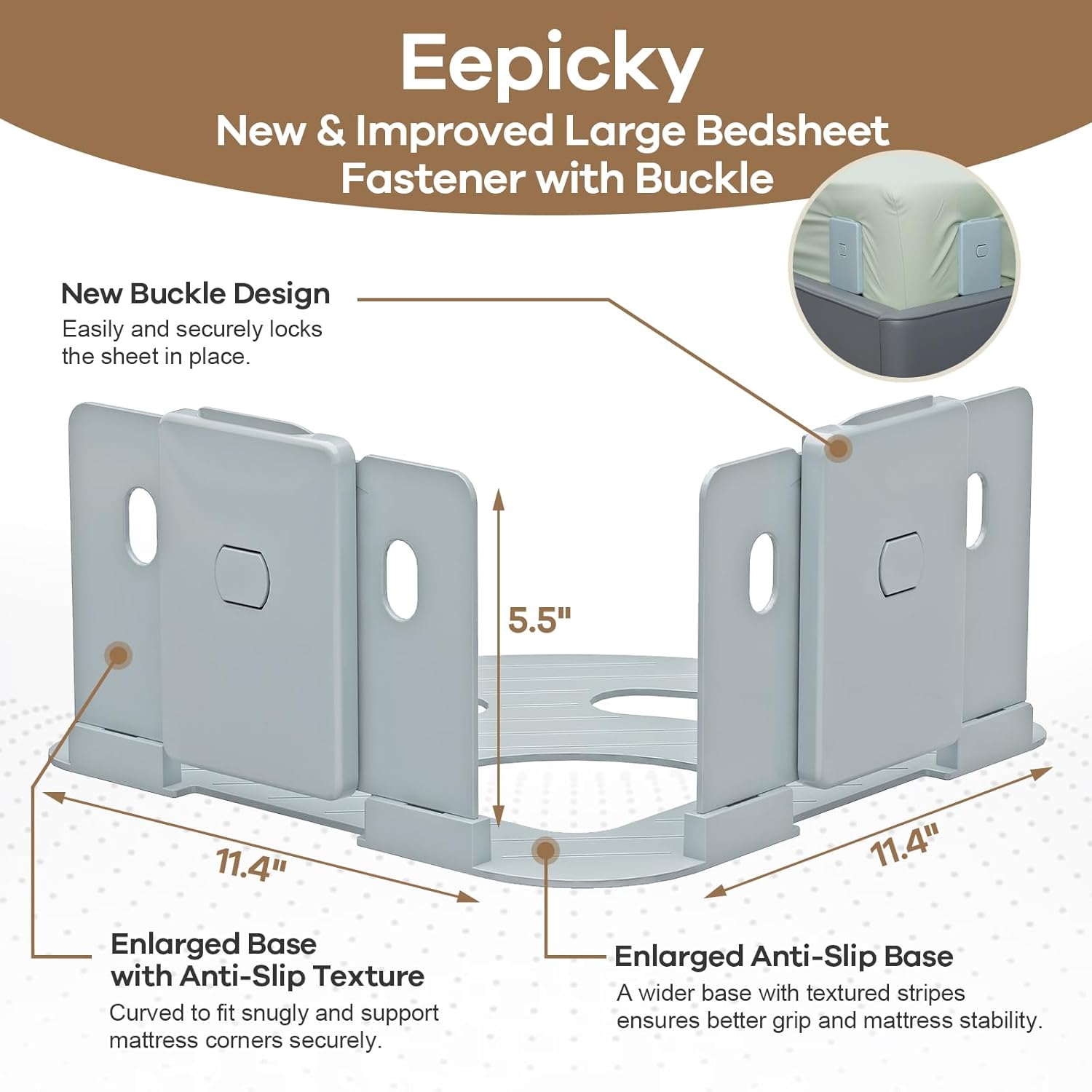 Eepicky Bed Sheet Fastener Set of 4