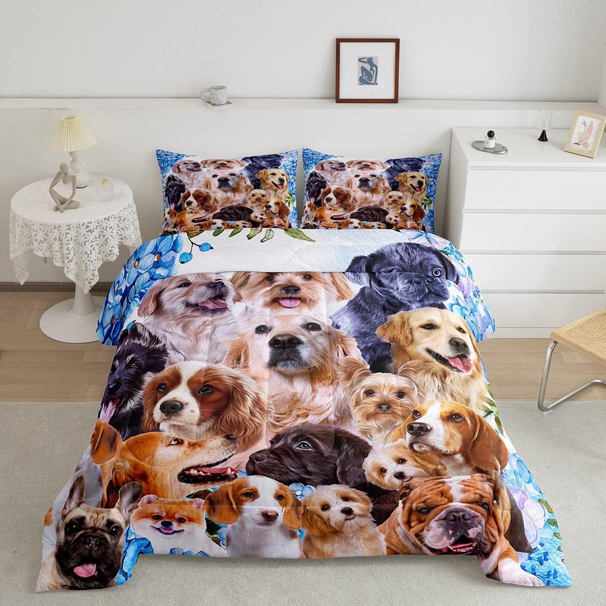 Feelyou Dog Comforter Set for Kids Twin Size