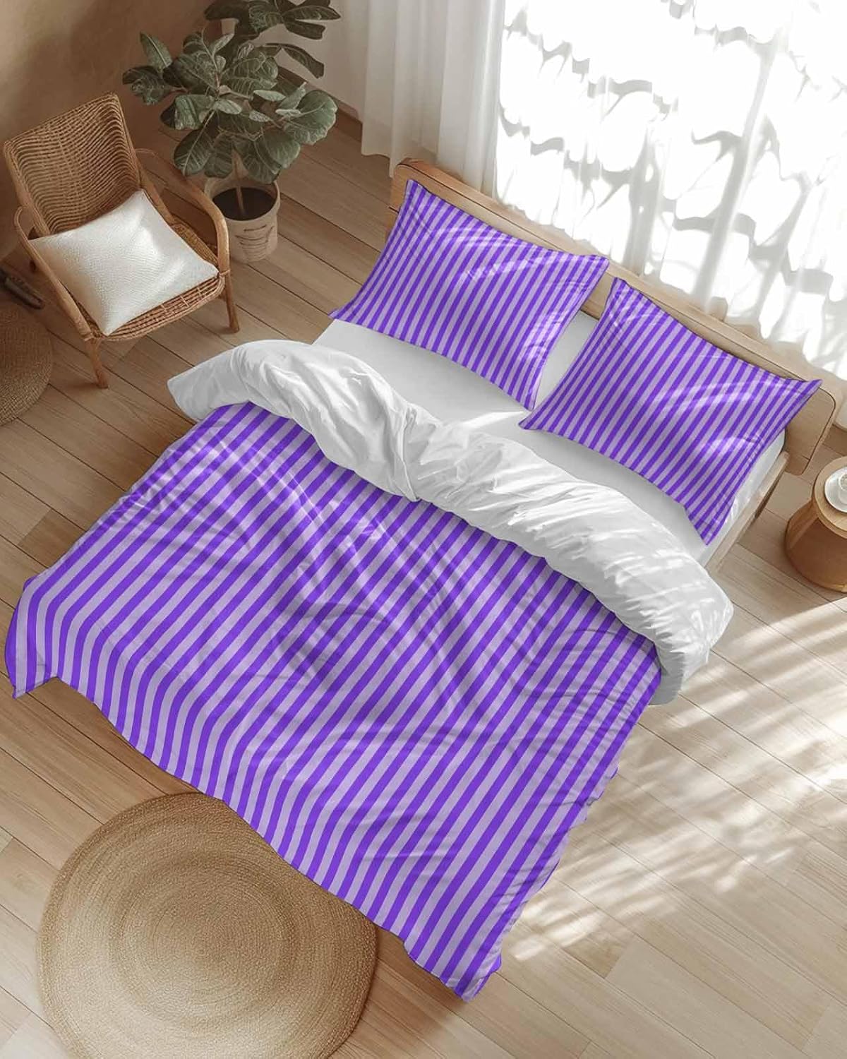 ZOE GARDEN Blue Purple Duvet Cover Set with Pillowcases