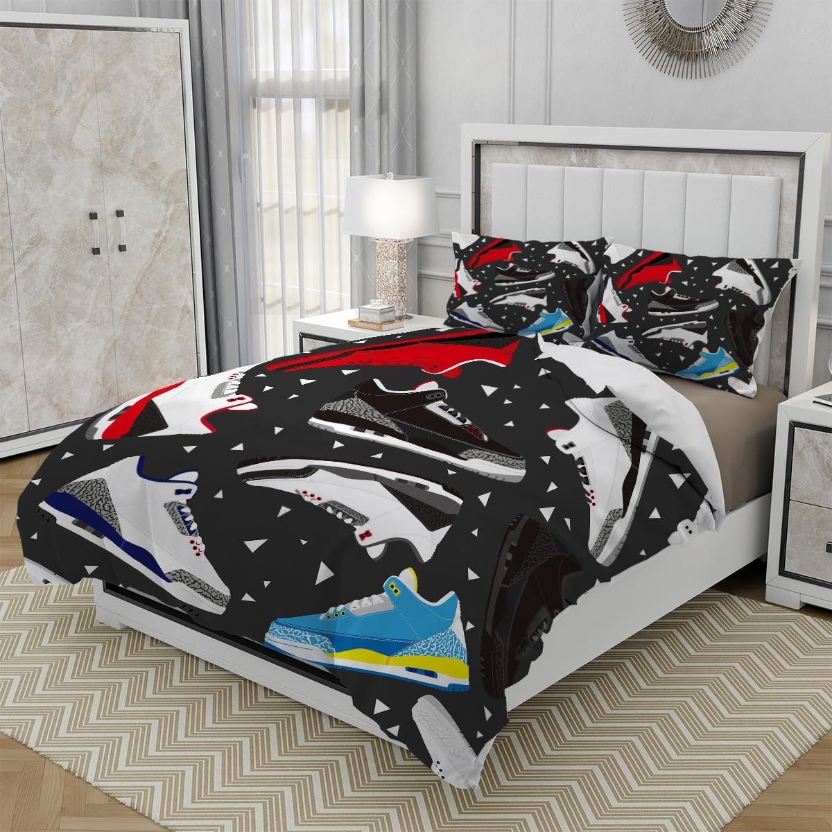 Palnokin Basketball Shoes Duvet Cover Set 3PCS