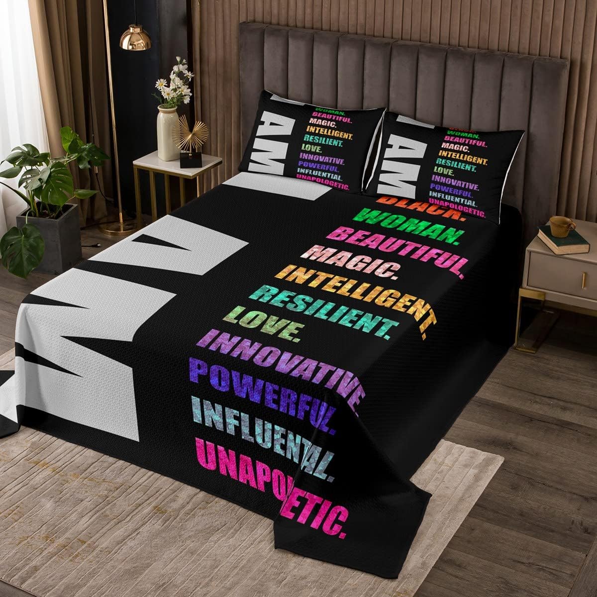 Erosebridal Colorful Striped Bedspread Set 3pcs