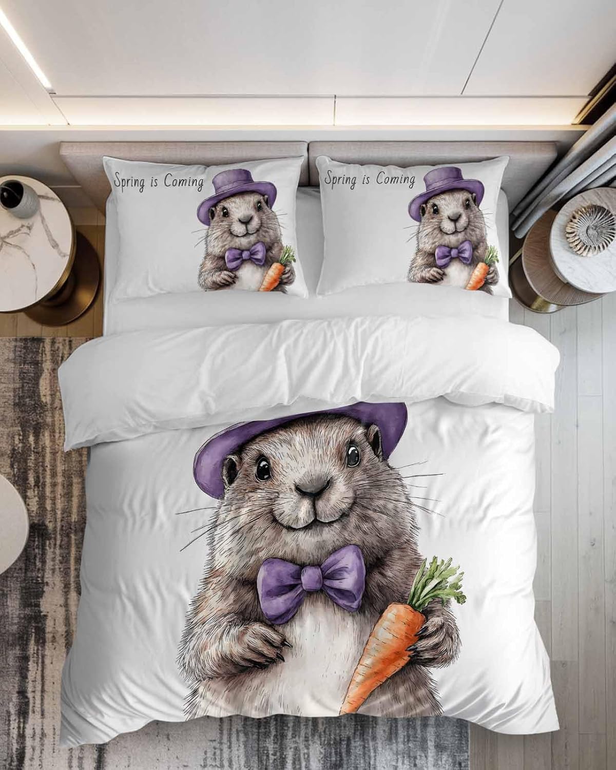 ZOE GARDEN Groundhog Day Cal King Duvet Cover Set