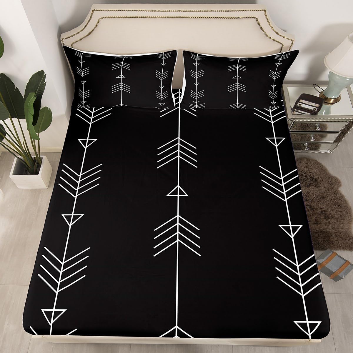 Boho Geometric Queen Sheet Set with Deep Pockets