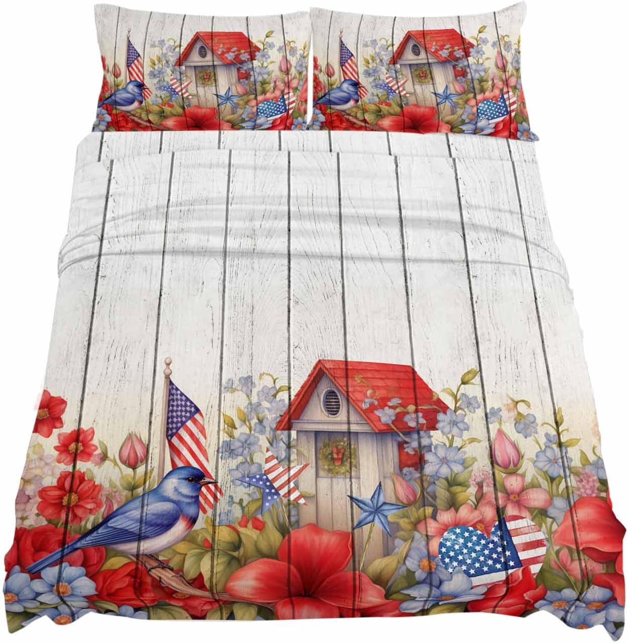 Boanket 4th of July 4 Piece King Size Microfiber Sheet Set