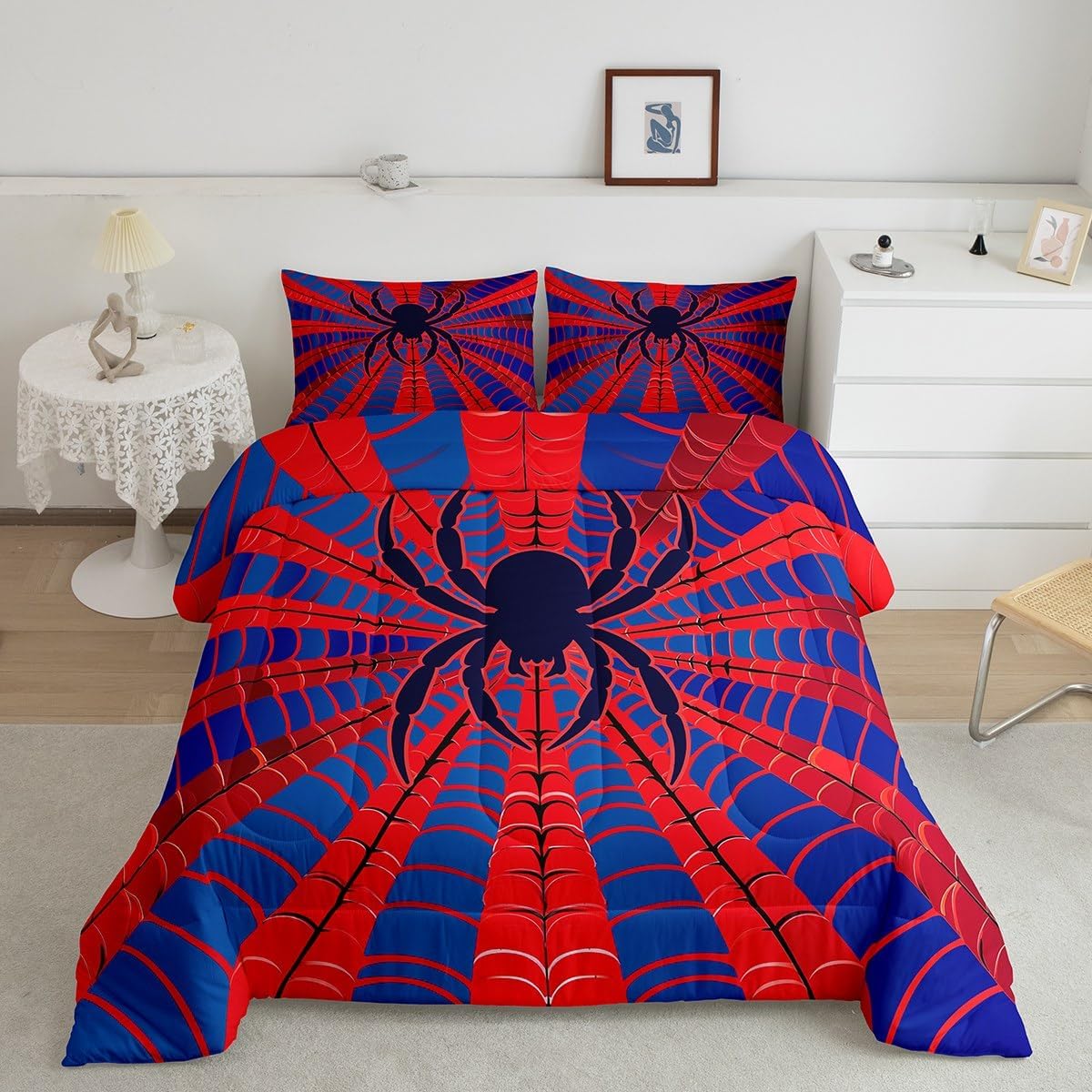 Manfei Spider Web Kids Comforter Set King Size