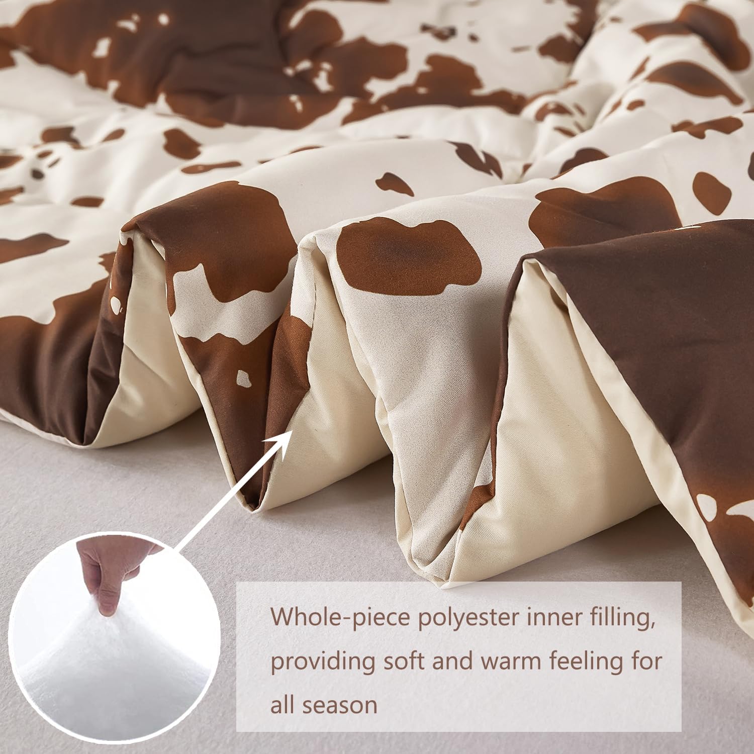 PERFEMET Cow Print King Size Comforter Set