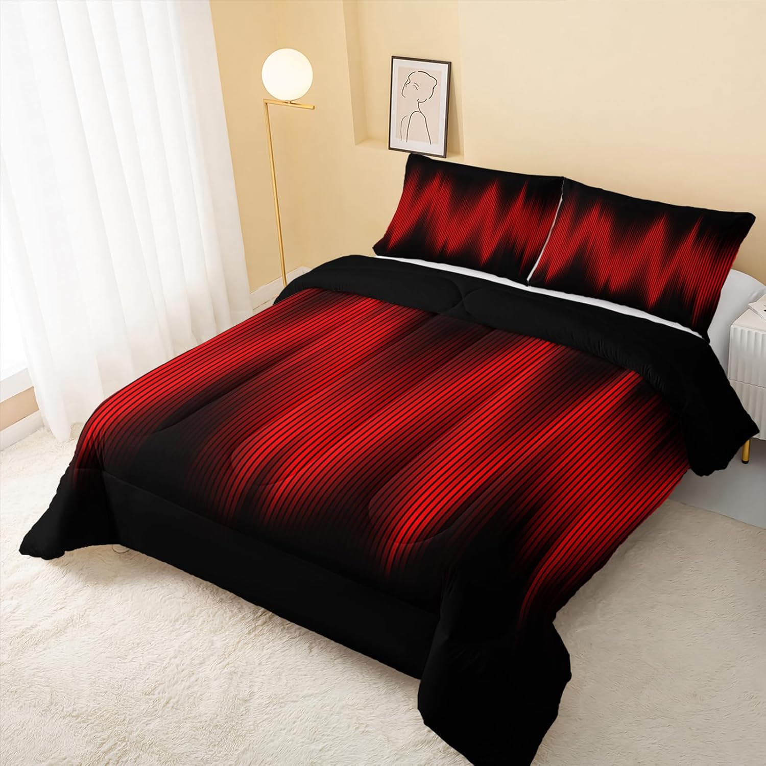 QOOMO Abstract Geometric Comforter Set for Kids