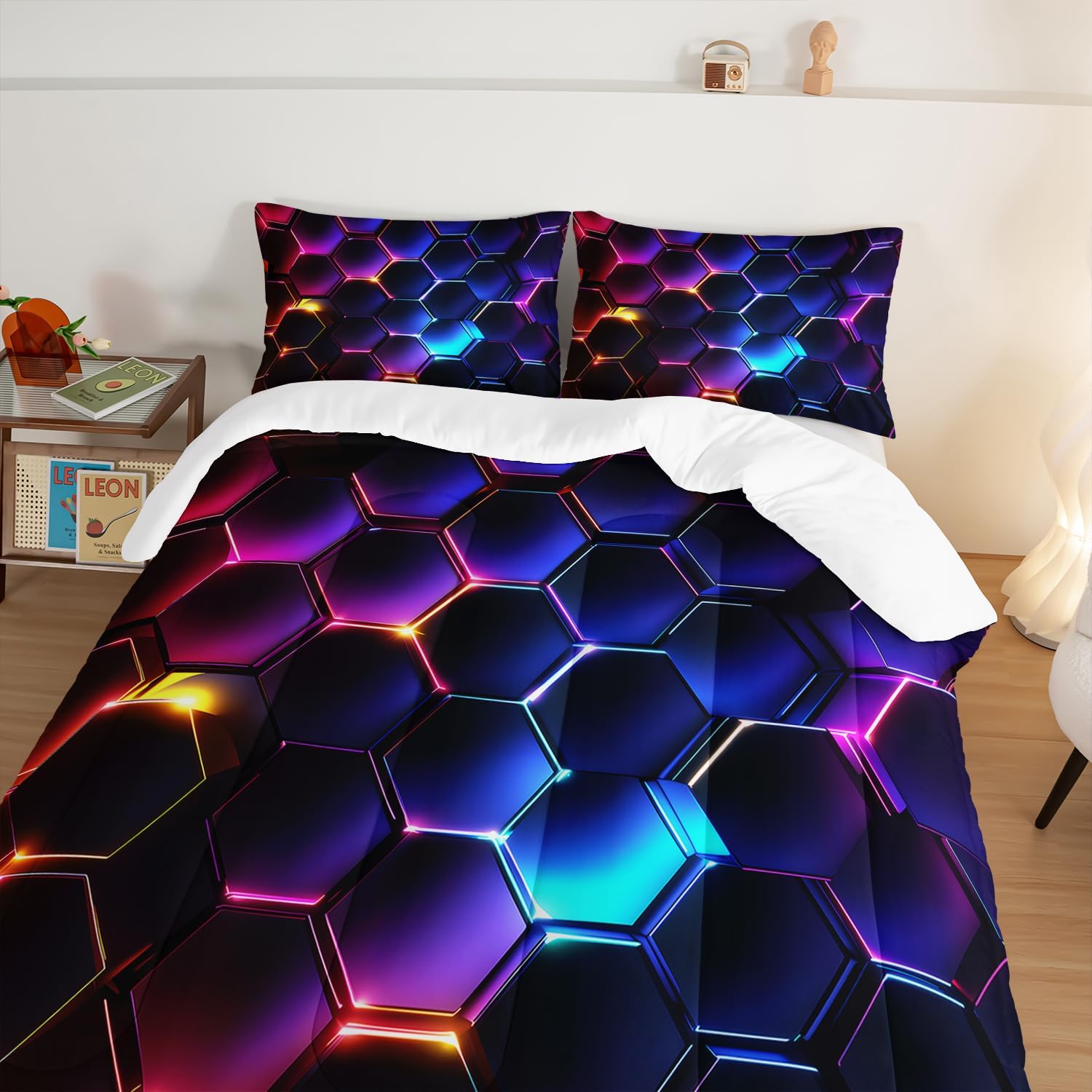 HOSIMA 3D Honeycomb Comforter Set for Boys 1