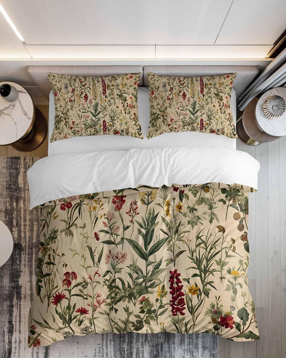 ZOE GARDEN Rustic Botanical Duvet Cover Set 3pc Full Size