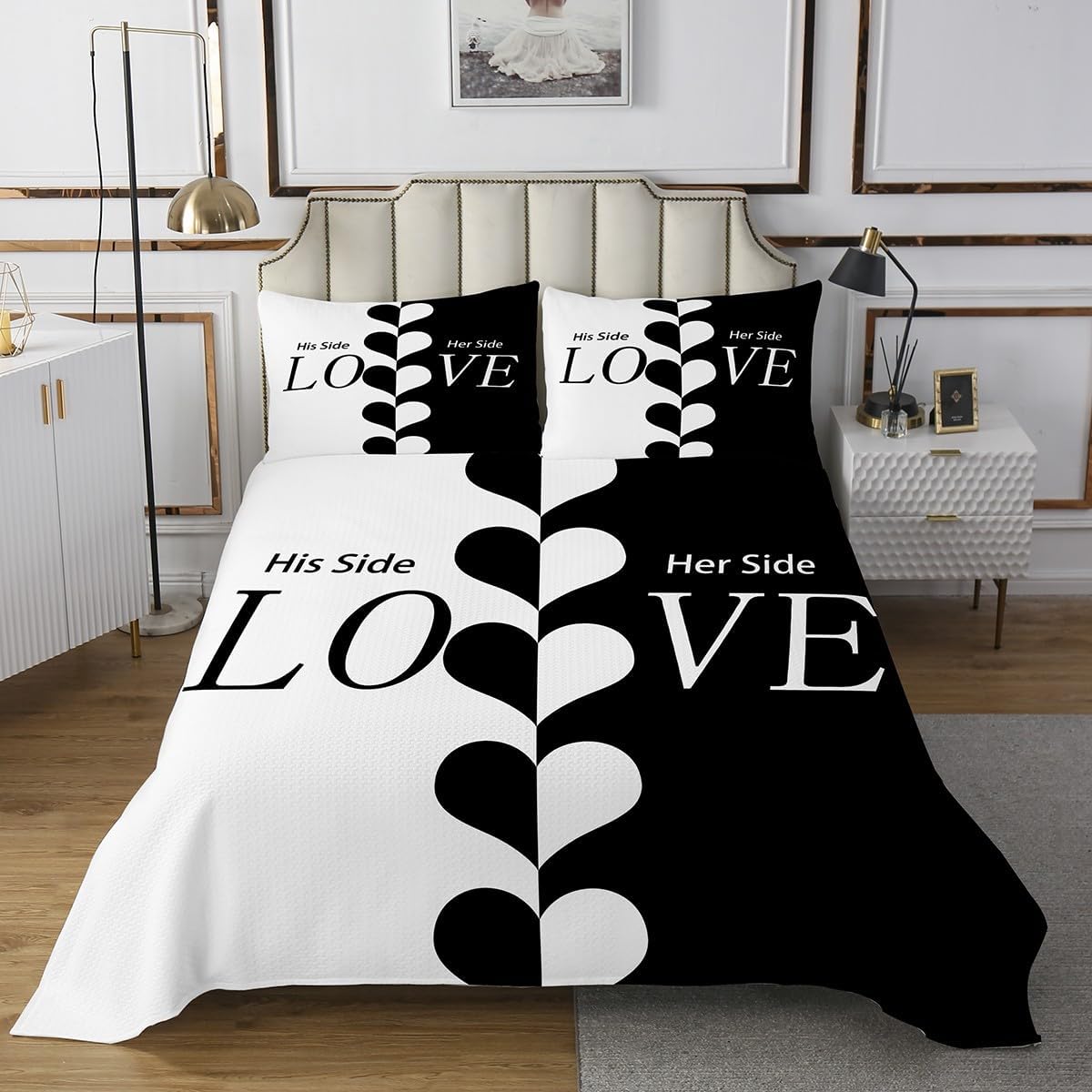 Erosebridal Queen Bedspread Set with 2 Pillow Cases