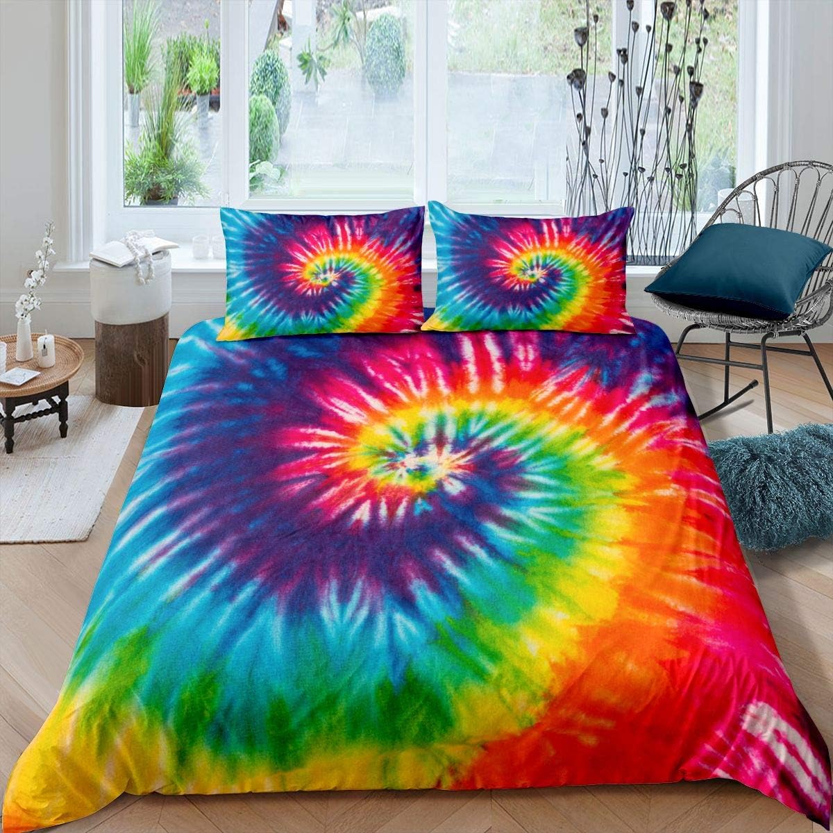 Feelyou Tie Dye Duvet Cover Set for Girls 1