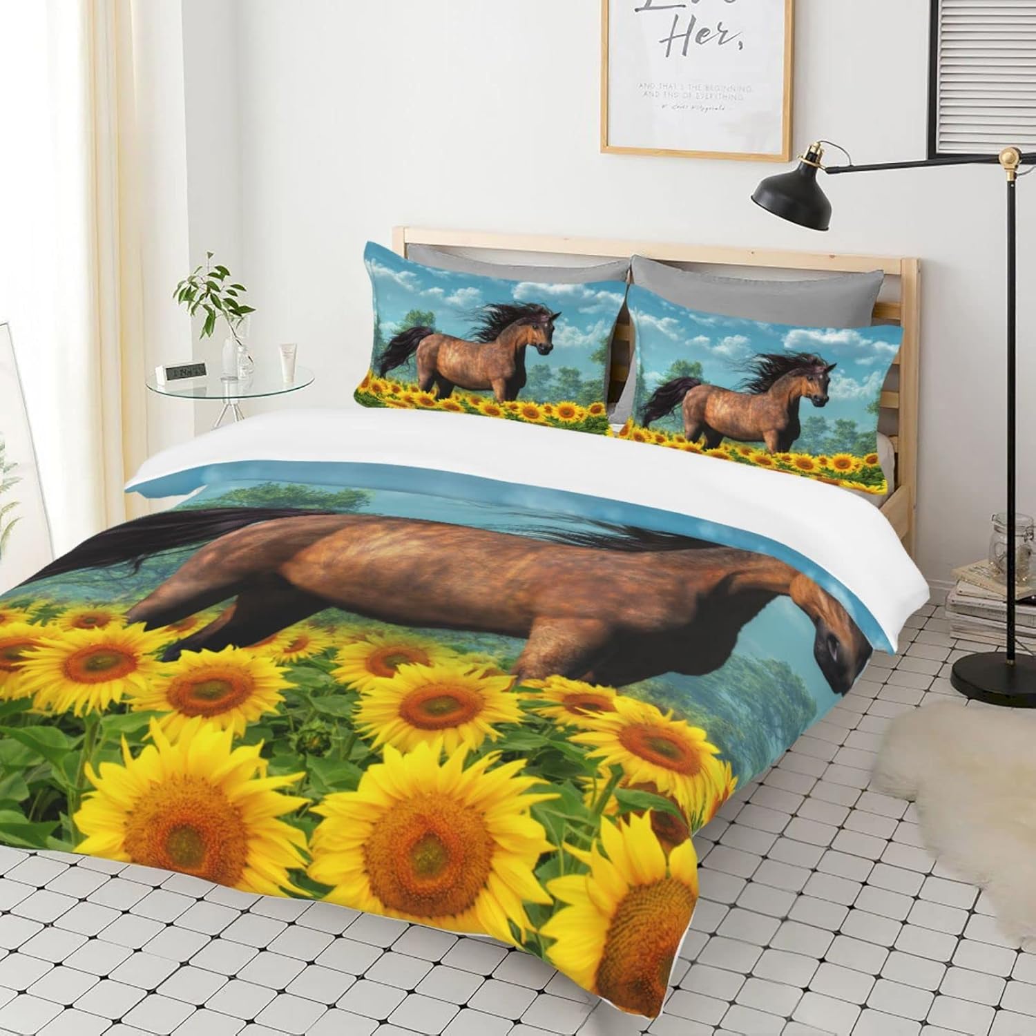 Yilad Sunflower Duvet Cover Set 3 Piece Twin Size