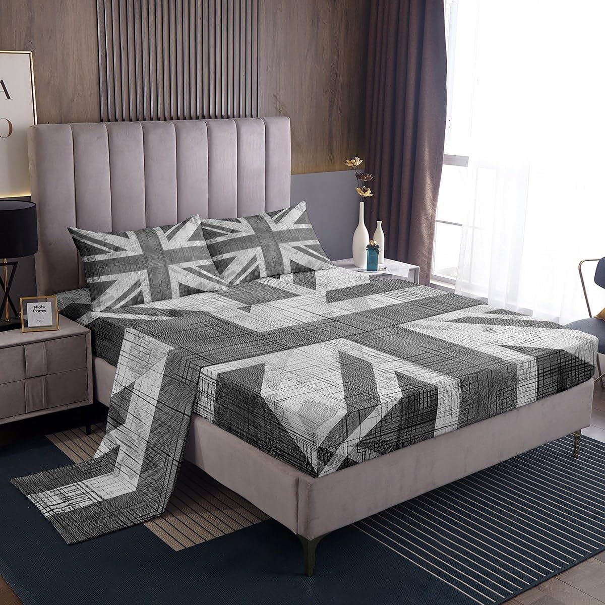 Feelyou UK Flag Bed Sheet Set Queen 4Pcs