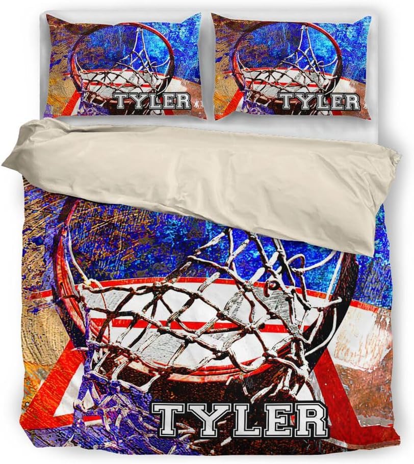 Personalized Basketball Duvet Cover Set for Teens
