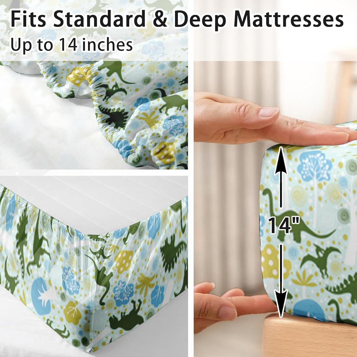 Pamnest Queen Size Dinosaur Bed Sheet Set