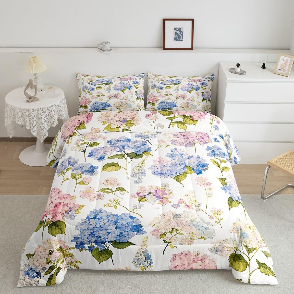 Feelyou Hydrangea Comforter Set King Size