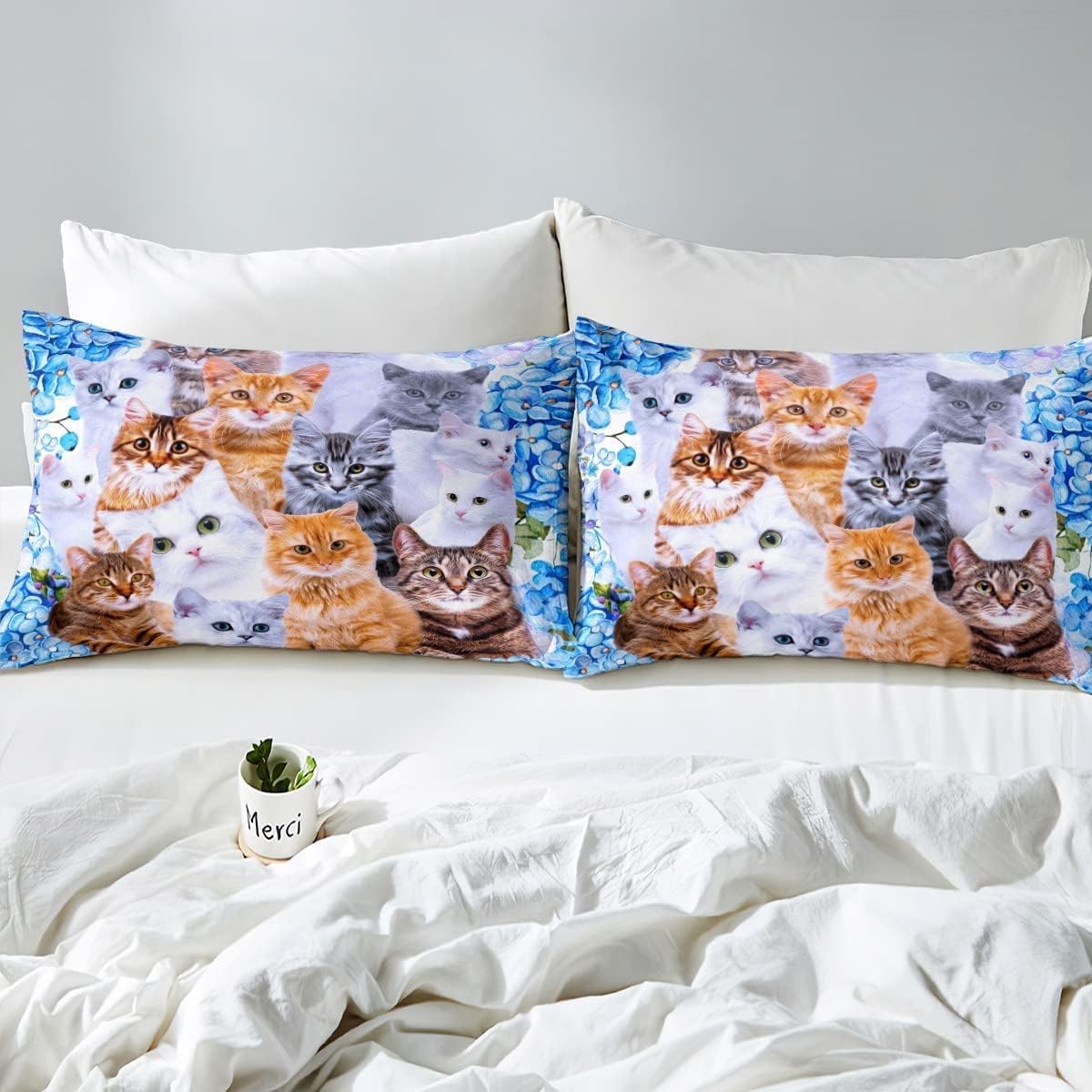 Feelyou Kids Cat Bedding Fitted Sheet Set