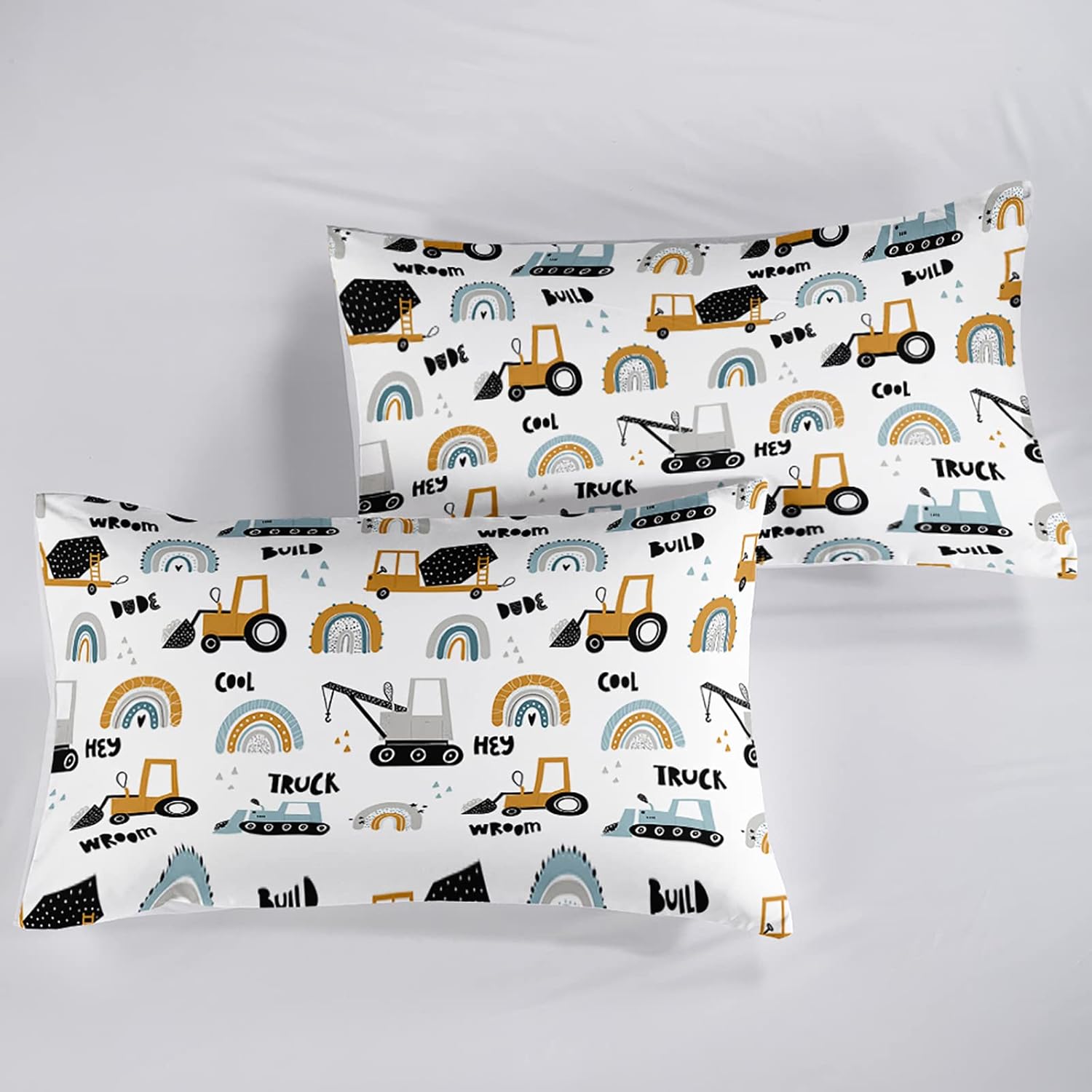 BailiPromise Cartoon Car Boys Comforter Set Queen Size 3Pcs