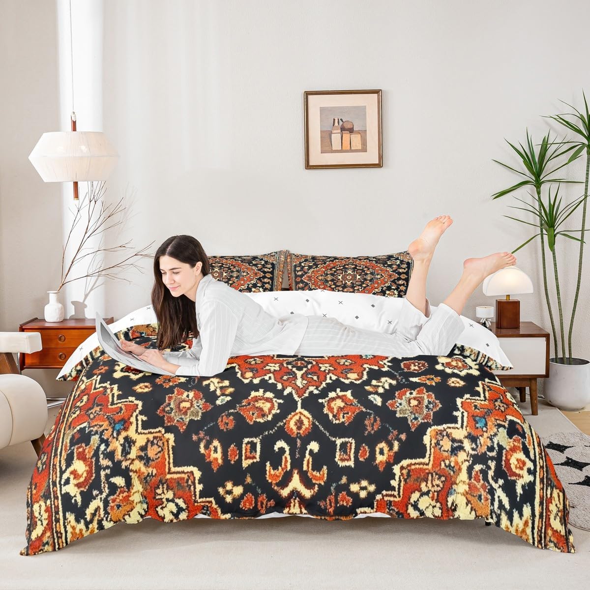 Homewish European Floral Pattern Queen Duvet Cover Set