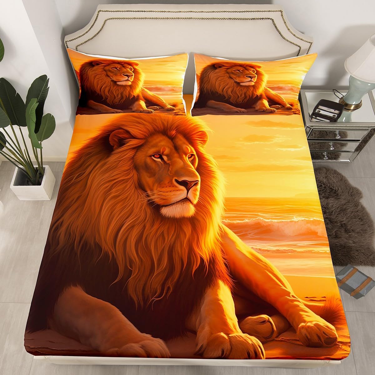 Feelyou 3D Lion Bedding Set Queen Size 1
