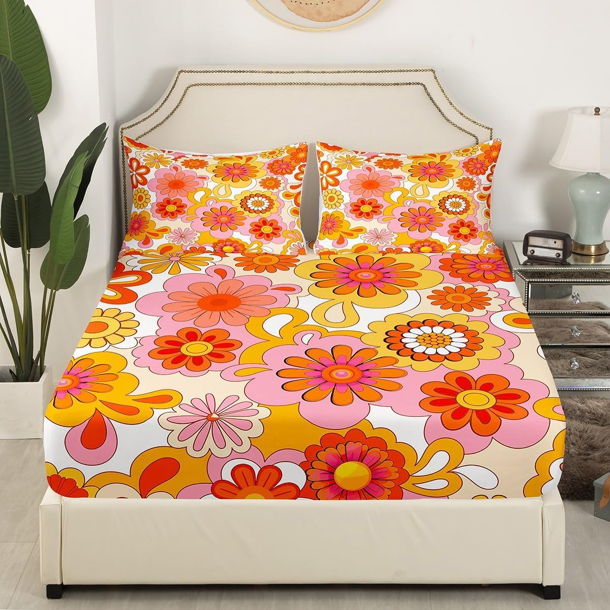 1960s Groovy Flower Sheet Set Queen