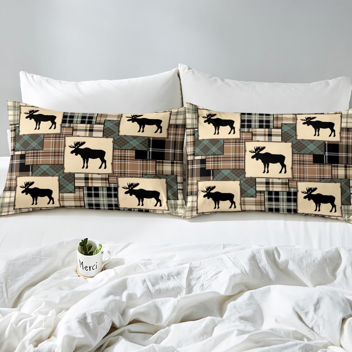 Erosebridal Rustic Moose Duvet Cover Set Queen Size 1