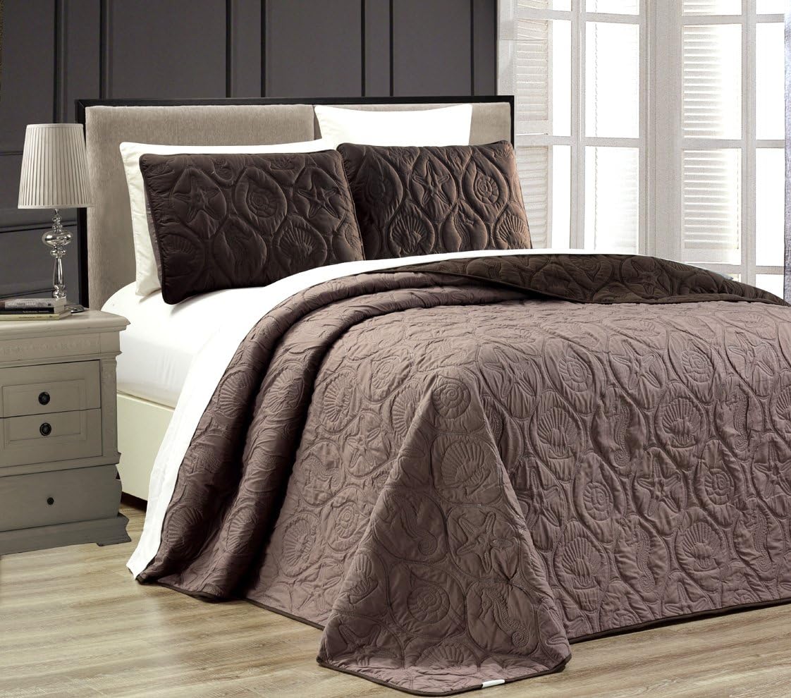 Grand Linen 3-Piece Tropical Bedspread Set