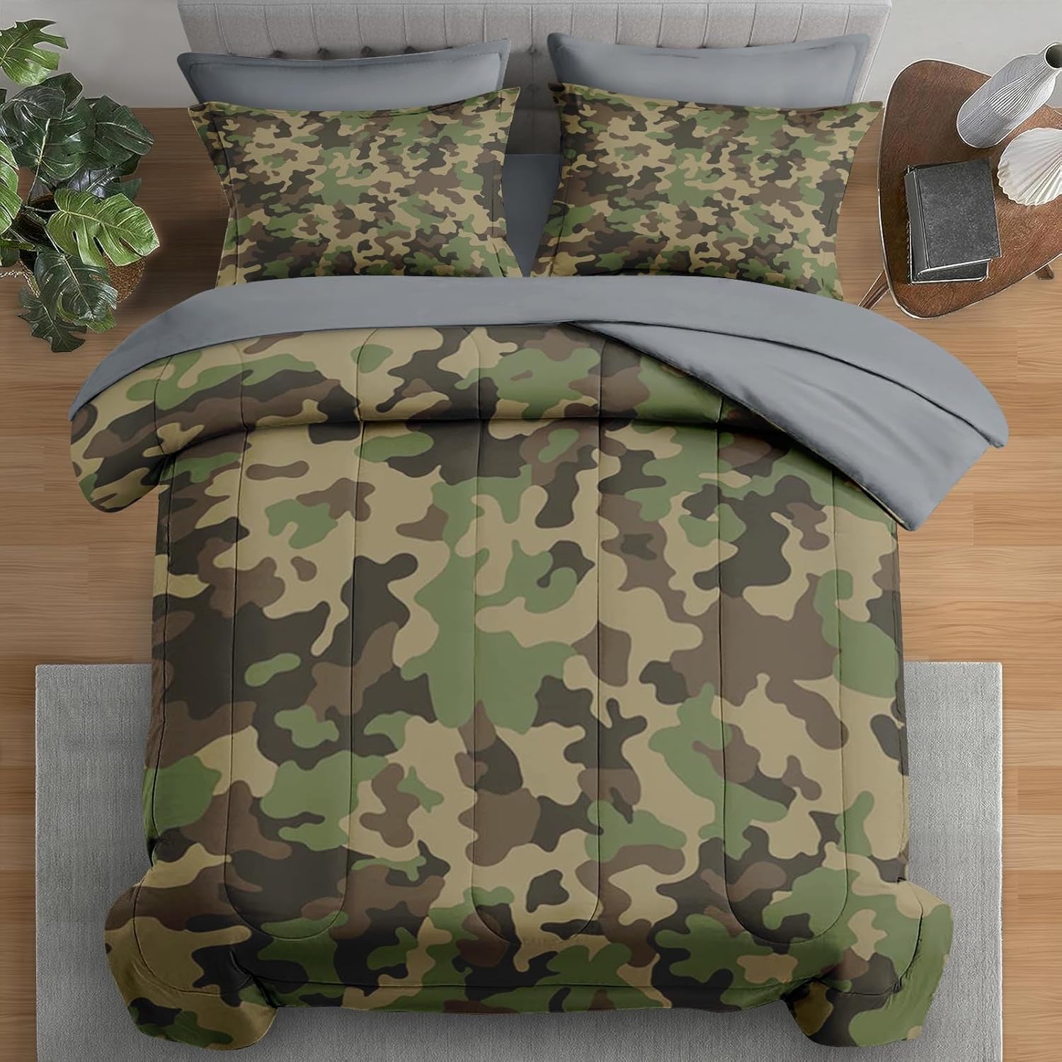 Pamnest Comforter Set King Size Camouflage 7 Pcs Bedding