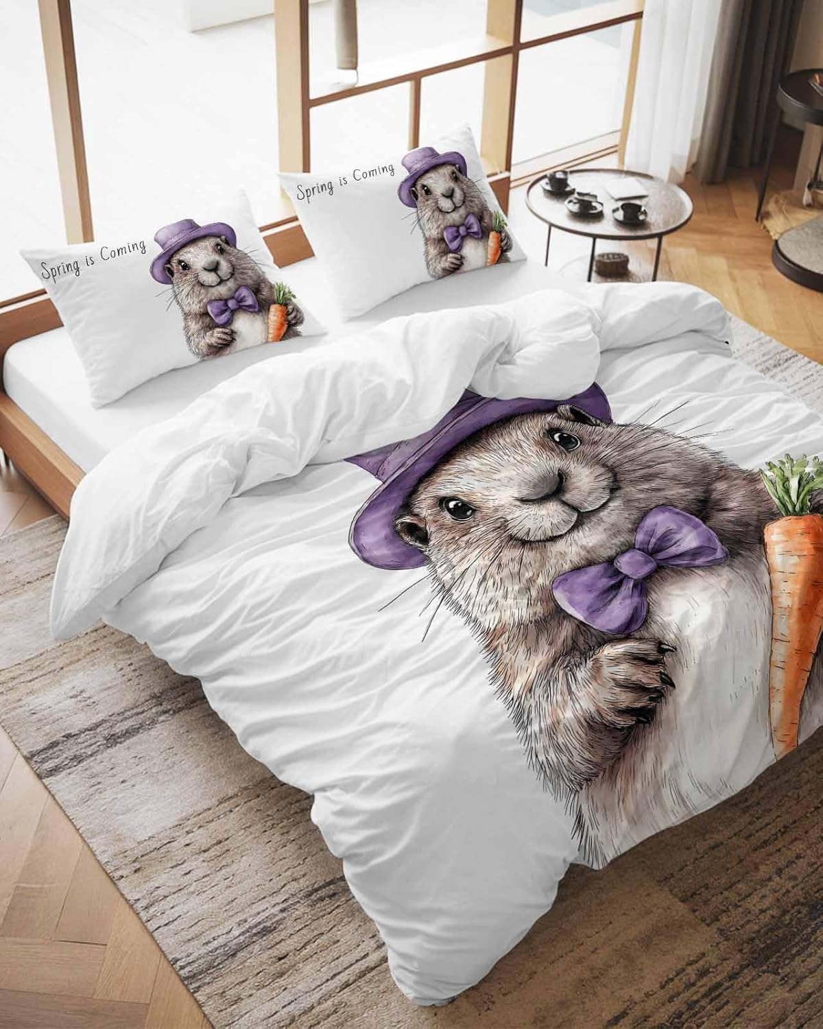 ZOE GARDEN Groundhog Day Cal King Duvet Cover Set
