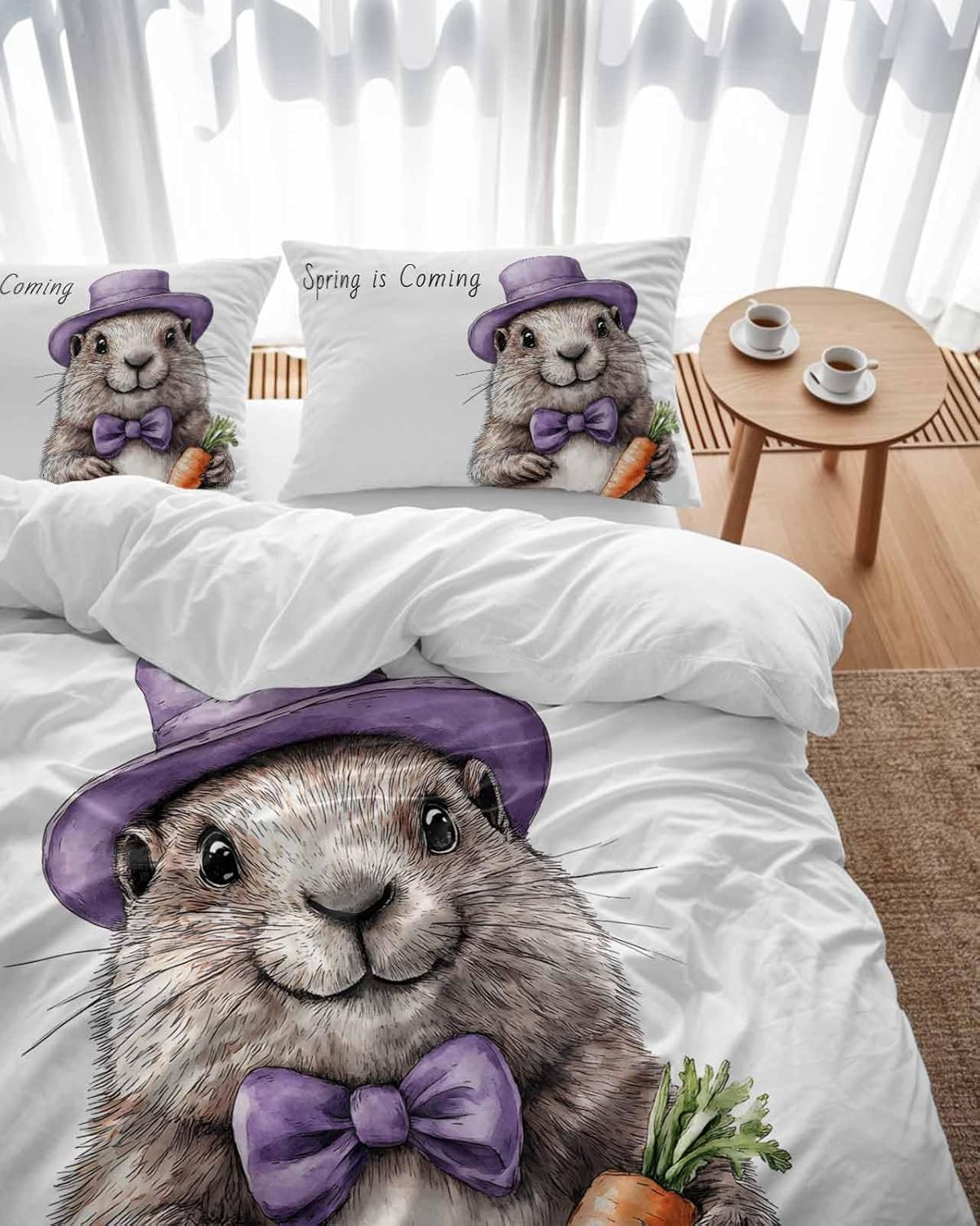 ZOE GARDEN Groundhog Day Cal King Duvet Cover Set