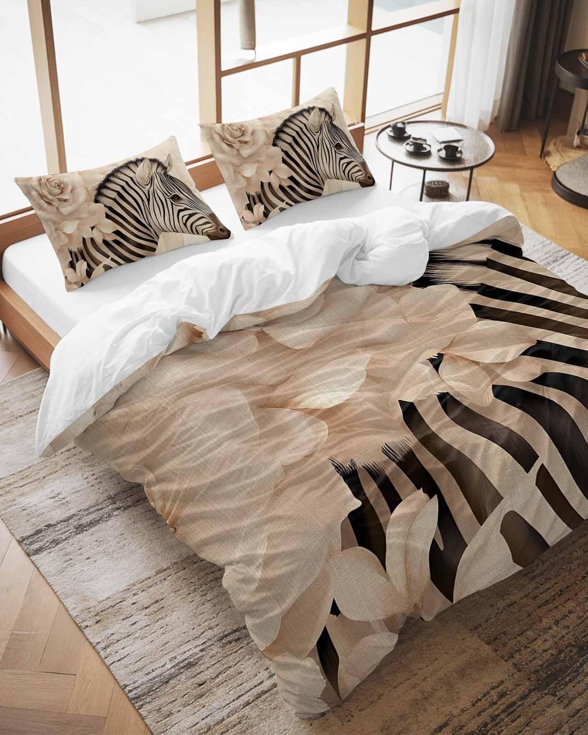 ZOE GARDEN Queen Duvet Cover Set with Pillowcases 1