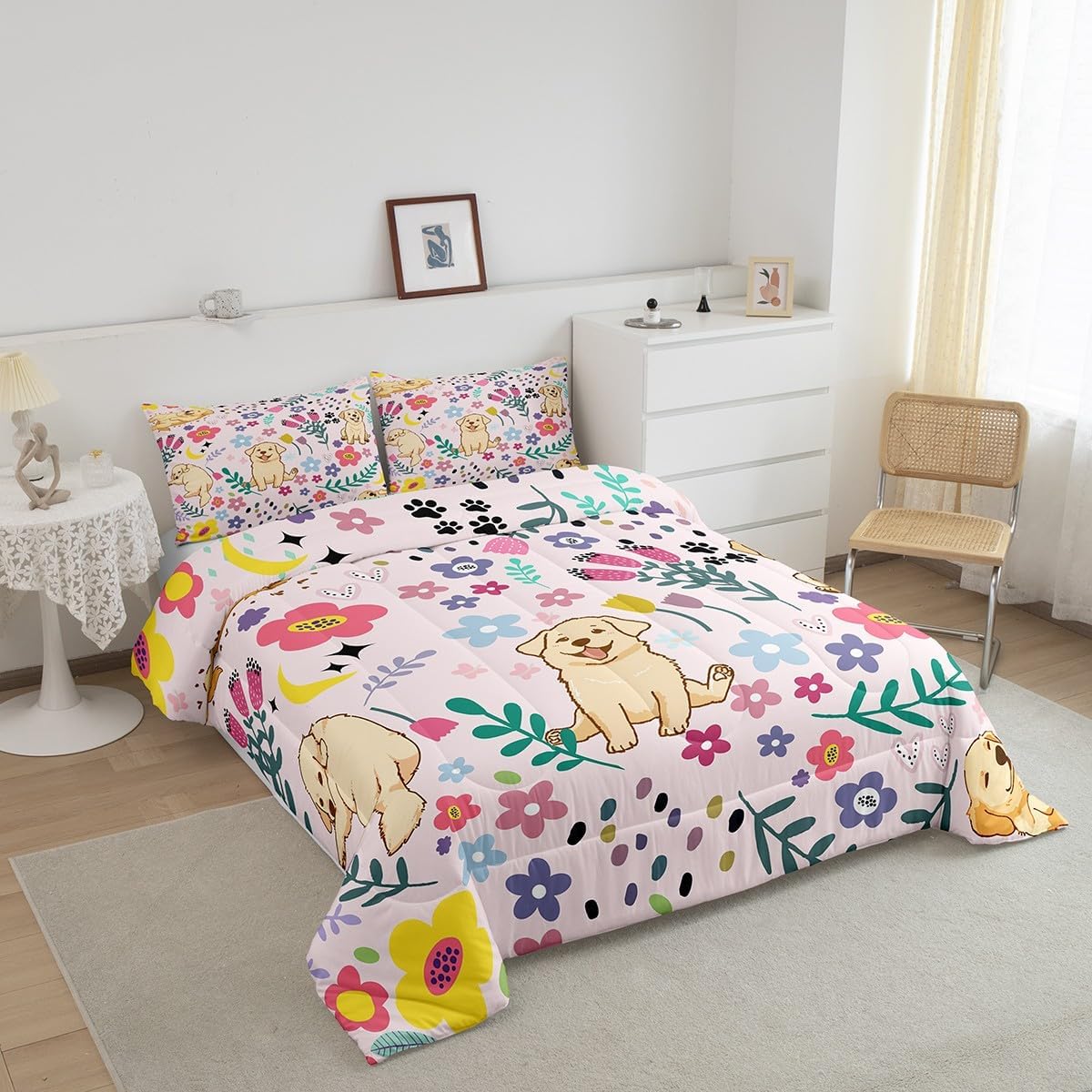 Erosebridal Floral Dog Comforter Set for Kids 1