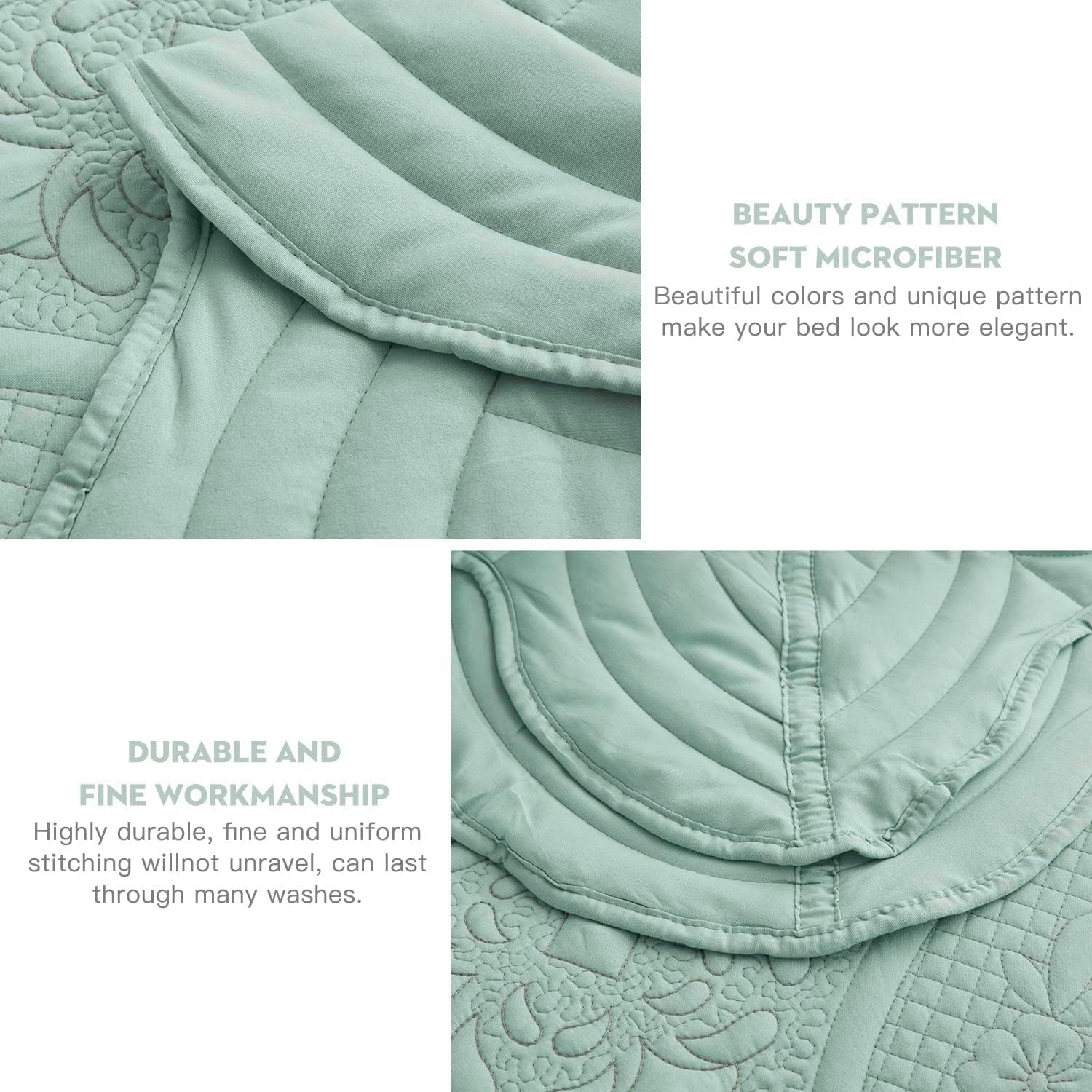 DaisyHuang Oversized Bedspread Set 5 Piece Seaglass