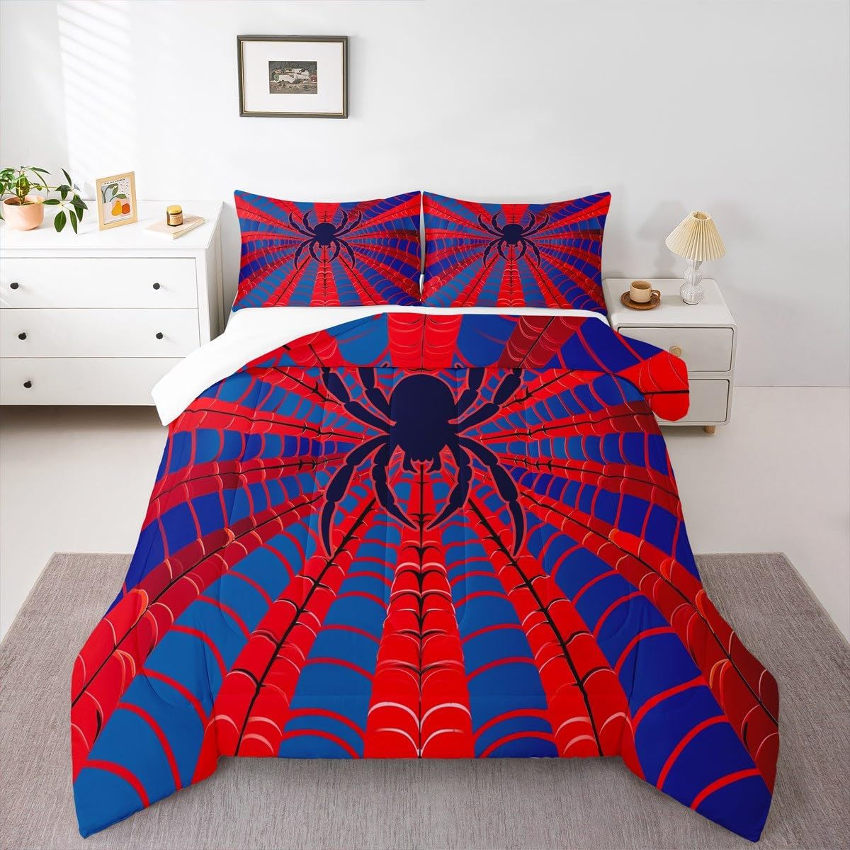 Manfei Spider Web Kids Comforter Set King Size