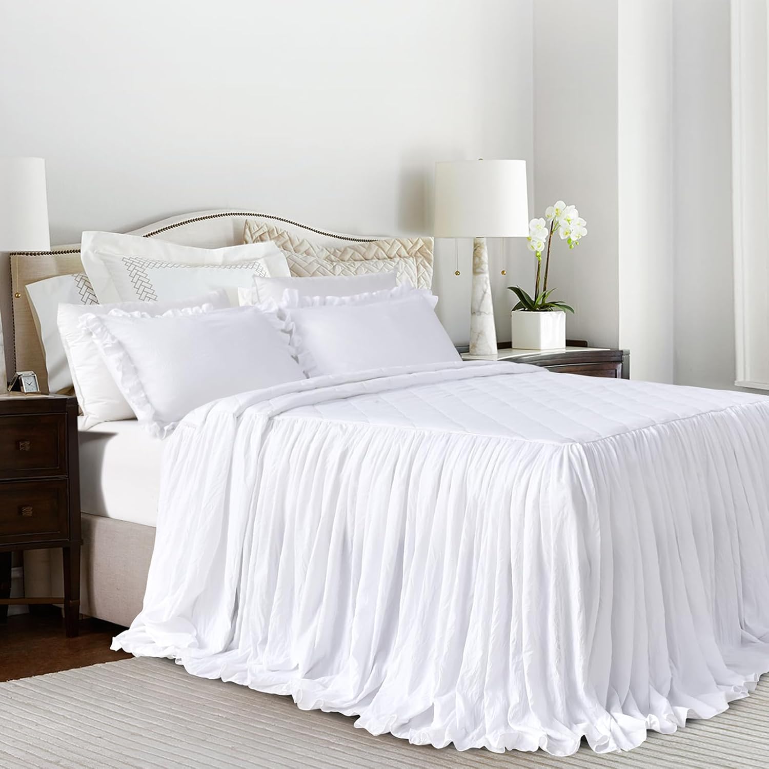 Lady Ann Shabby Ruffle Bedspread Queen Size Set
