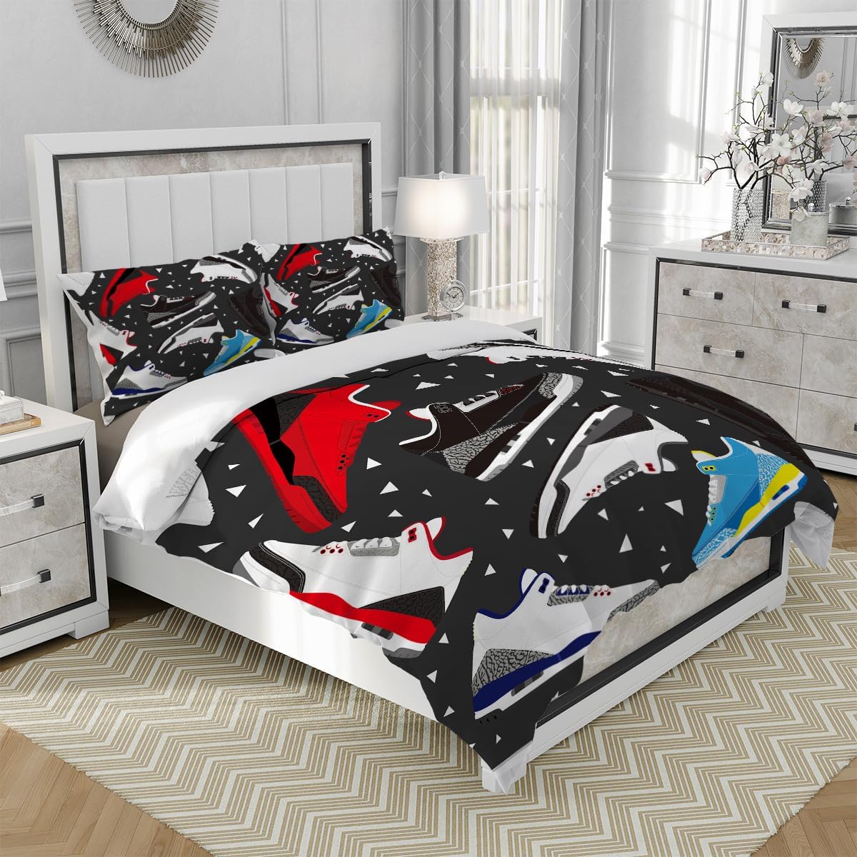 Palnokin Basketball Shoes Duvet Cover Set 3PCS